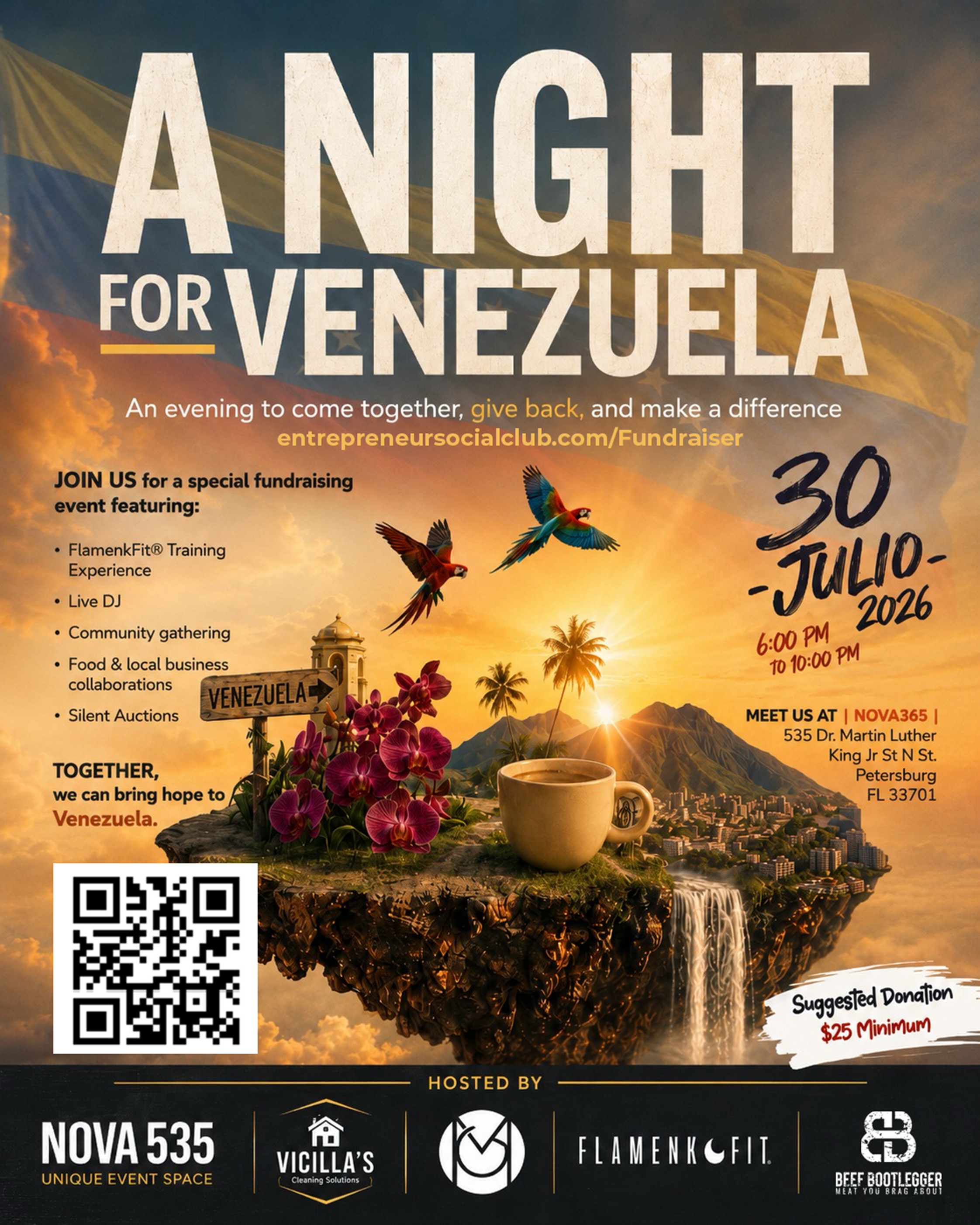 A Night for Venezuela event flyer